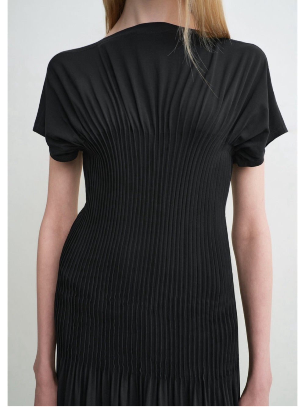 New Toteme Knife Pleated Jersey Maxi Dress Black M Classic Career Formal Luxury - Picture 5 of 12